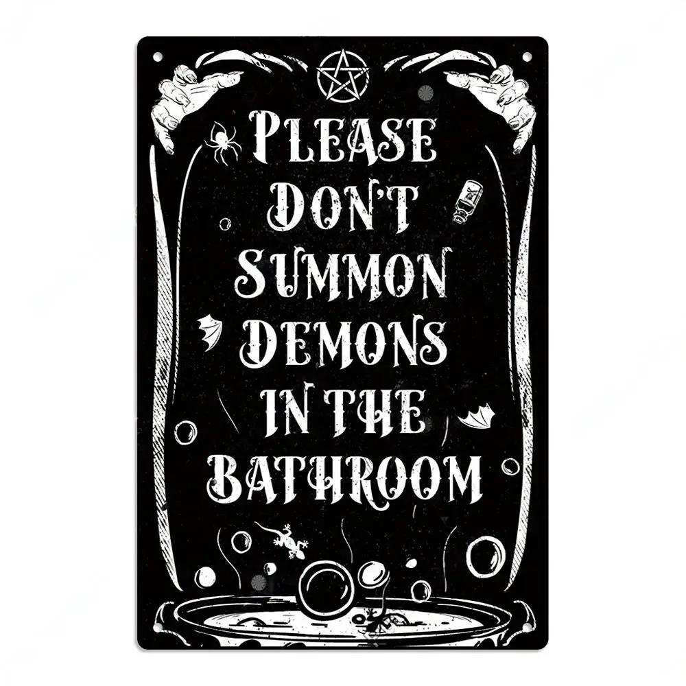 Poster Vintage Buon Halloween Segni in Latta di Metallo Decorazione Arte da Parete Decorazione per Casa Caffetteria Bar Giardino Cortile