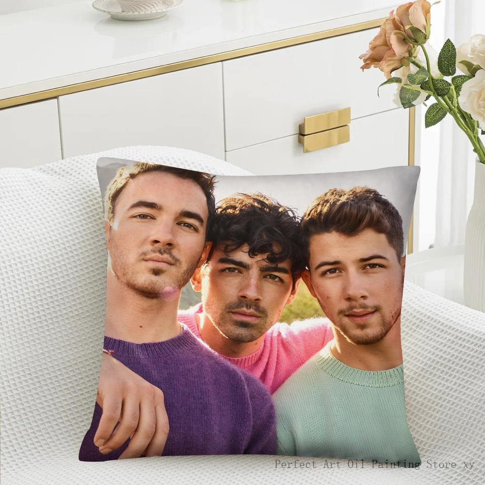 Band J-JONAS B-BROTHERS Pillow Case Square Pillow Cushion Cover Bedroom Sofa Room Decoration Casual Pillow Cover