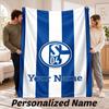 Schalke 04 FC Personalized Flannel Blanket Custom Name Text Soft Throw Blanket Home Decor