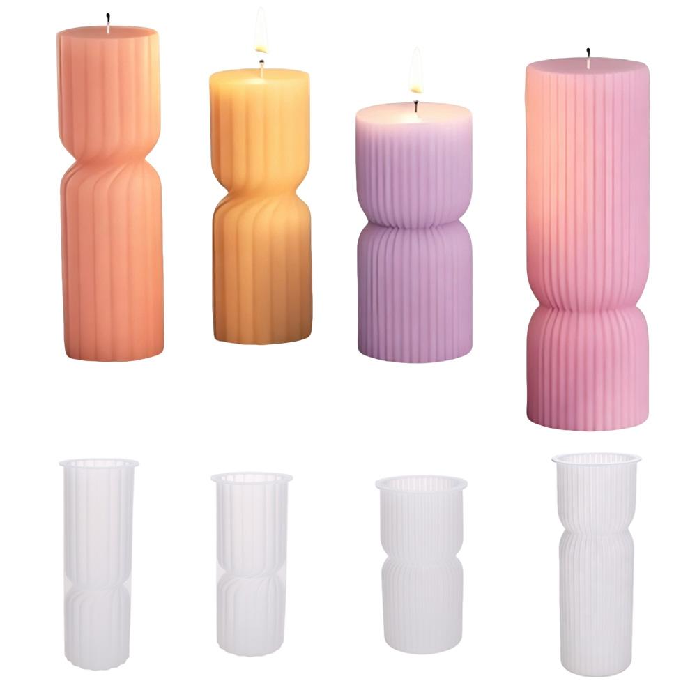 Pinstripe Pillar Candle Mould Silicone Columnar Mold Stripe Cylindrical Candle Mold Candle Making