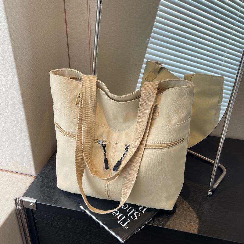 Korean Canvas Bag Women's Big Bag 2025 New Ins Trendy Japanese Shoulder Bag Large Capacity Versatile Casual Tote Bag