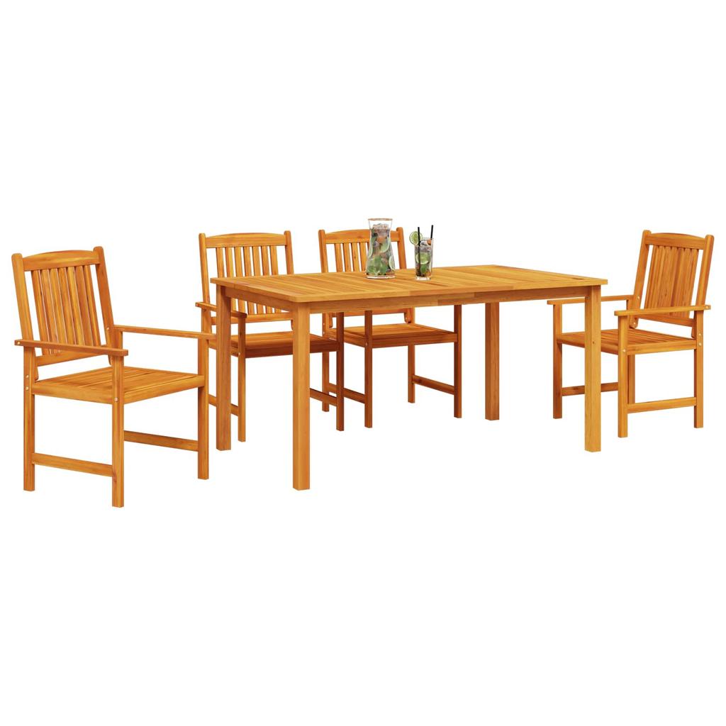 Garden Dining Set 5 Pieces Brown Solid Acacia Wood