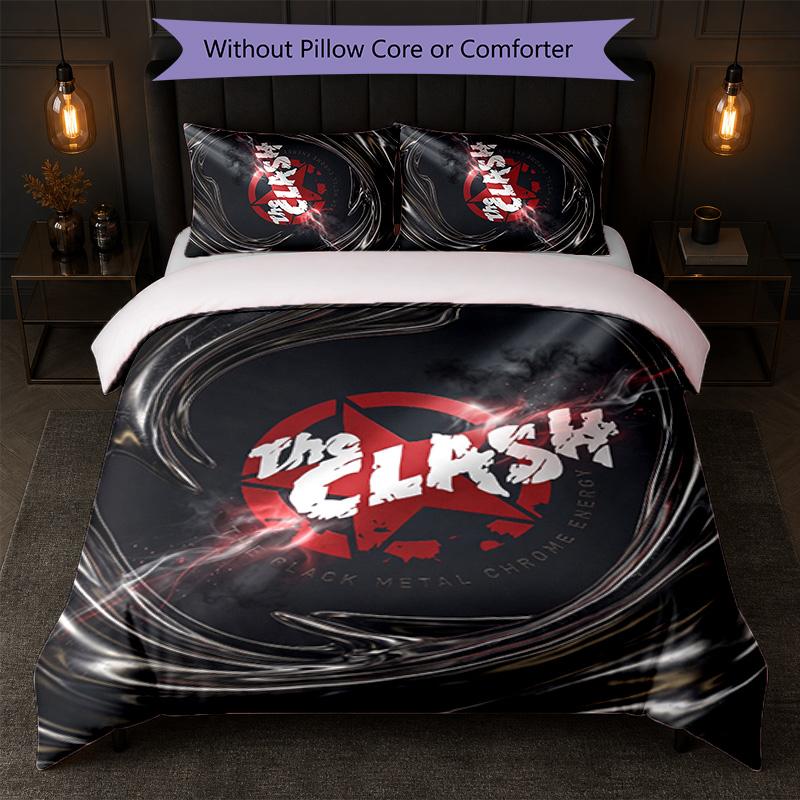 The Clash Print 3Pcs Bedding Set Duvet Cover With Two Pillowcases Soft Bed Linen For Household Bedroom