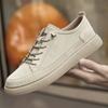 British Men Genuine Leather Casual Shoes Breathable Walking Flats New Fashion Lace-up Designer Sneakers Antiskid Outdoor Shoes