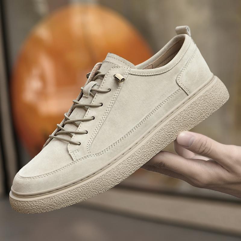 British Men Genuine Leather Casual Shoes Breathable Walking Flats New Fashion Lace-up Designer Sneakers Antiskid Outdoor Shoes