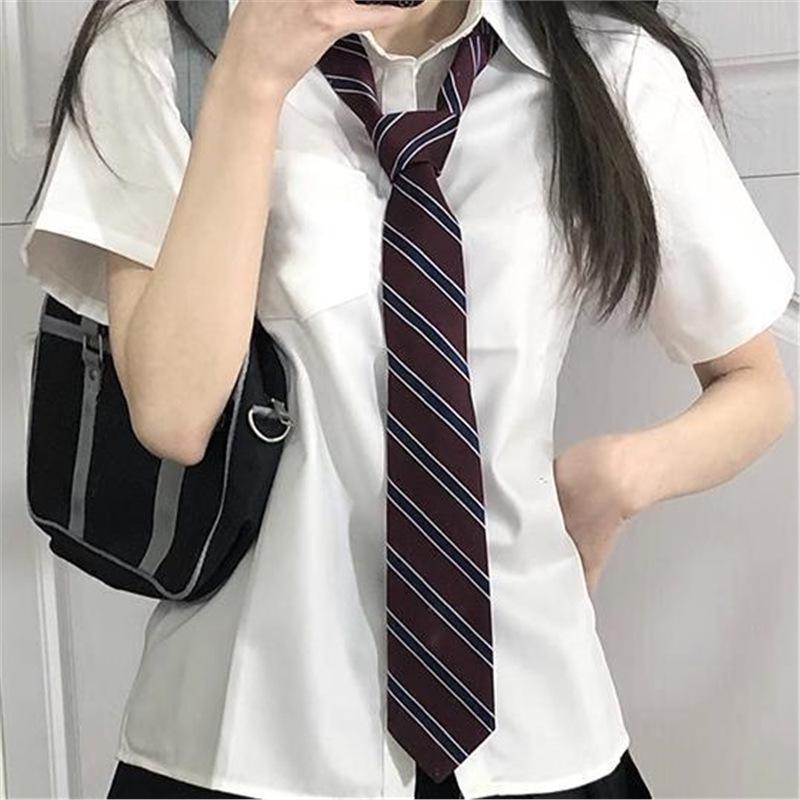 Women's Pink Japanese College Style Short Sleeve Shirt