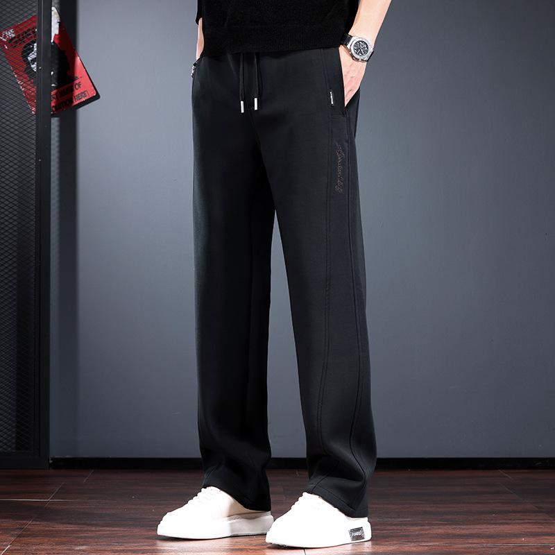 High-end Men's Casual Pants Autumn and Winter Loose Straight Sweatpants Drape Skin-friendly Versatile Anti-wrinkle Trousers Tide