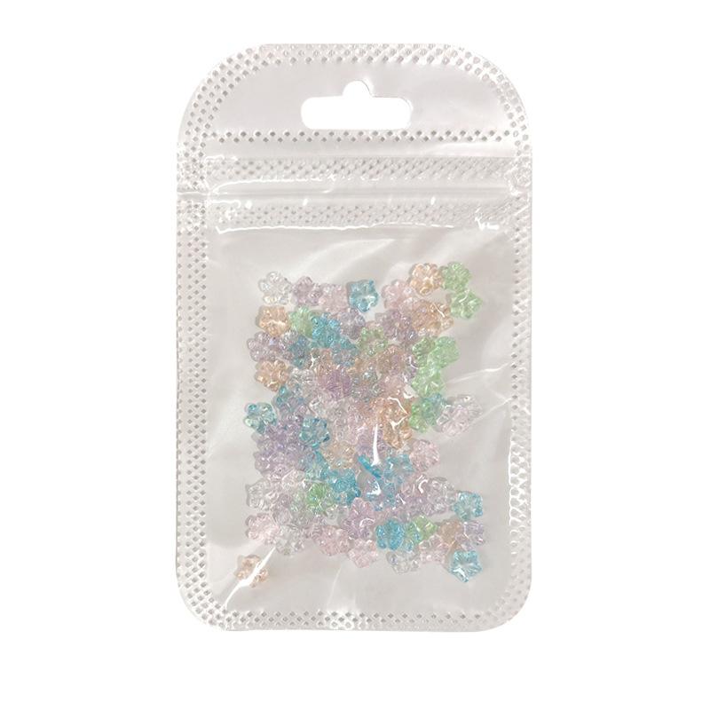 100Pcs/Pack Diy Nail Art Decor Icy Little Flower Nail Drills Five-Petal Flower Nail Art Jewelry Manicure Diamond Manicure Design