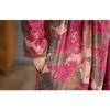 Printed Loose Belly Shading Mulle Lace Long Sleeve Hem Long Dresses