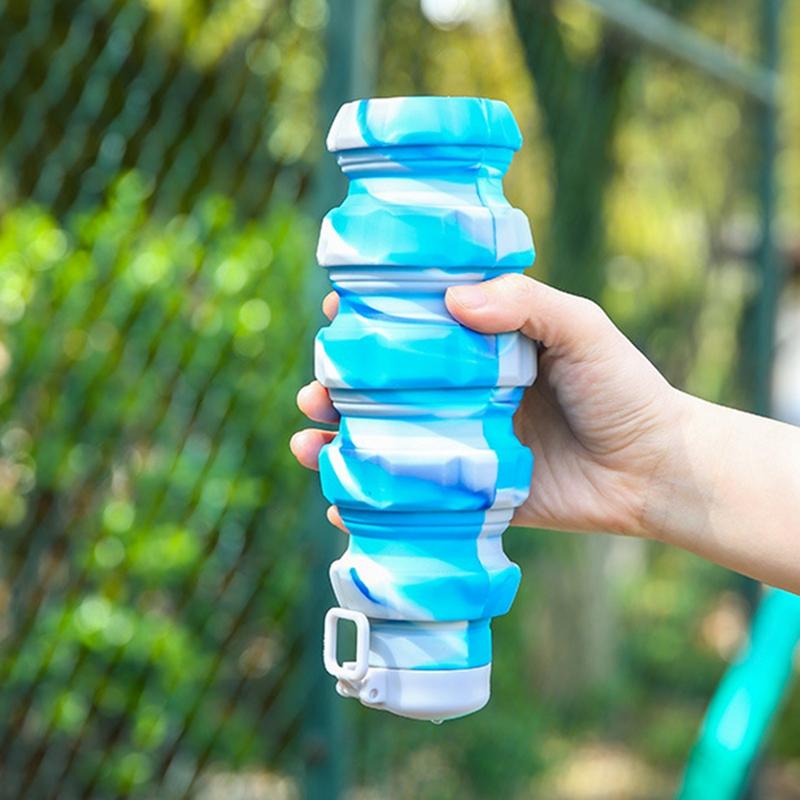 Portable Silicone Retractable Grenade Water Bottle 500ML Collapsible Sports Water Bottle Foldable Reuseable Drinking Cup Travel