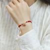 Women's Benmingnian Red String Bracelet with Strawberry Crystal - Handmade Woven Jewelry