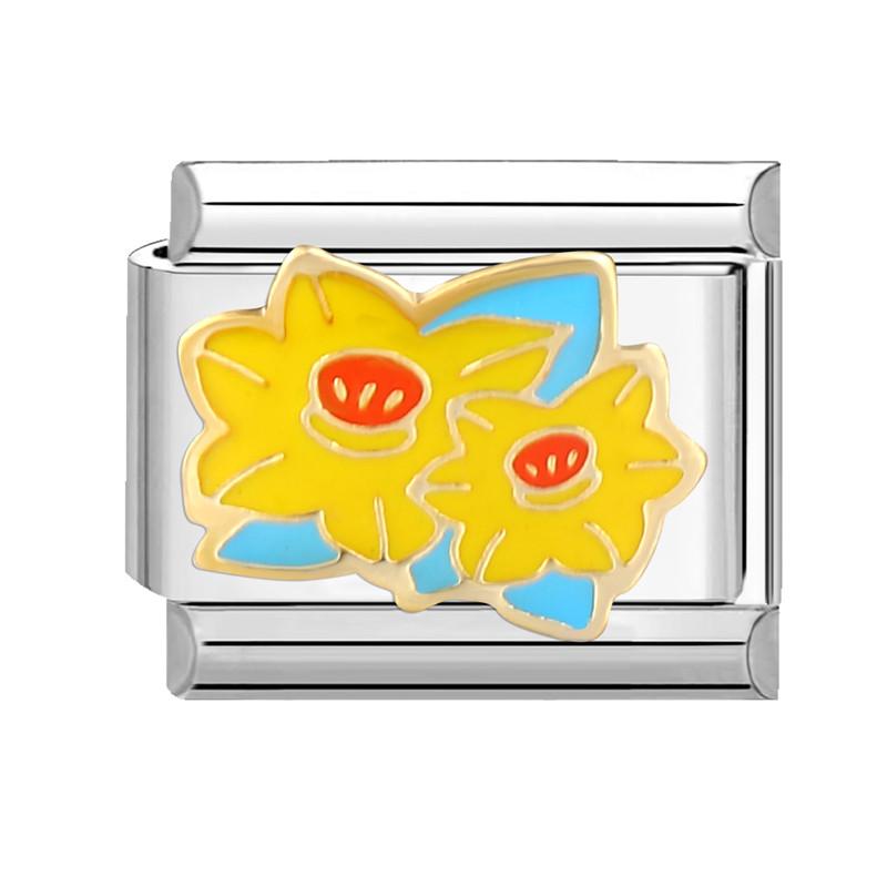 Cartoon Cute Cats Heart Eyes Flowers Cheese Beads Fit 9mm Italian Charms Link Bracelet Stainless Steel Jewelry DIY Making Gifts