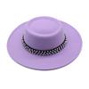 European and American New Autumn and Winter Wool Woolen Big-brimmed Jazz Hat Female Concave Top Black Top Hat Pearl Rhinestone Felt Hat