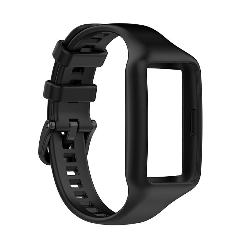Integrated Soft Silicone Watchband Bracelet Wrist Strap Replacement for Huawei Band 6/Band 7/Honor Band 6