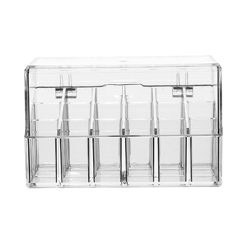 18-Grid Acrylic Flip-Top Lipstick Holder - Dustproof, Transparent Lip Gloss Organizer