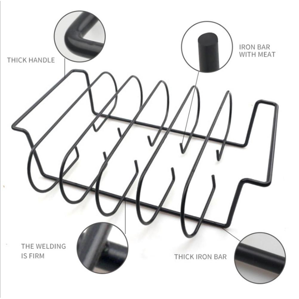Rib Rack for Grilling Non Stick Metal Barbecue Tools Steak Holders Grill Stand for Kitchen Outdoor
