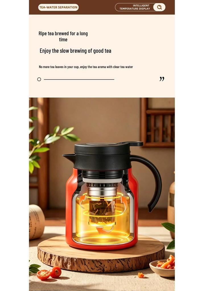316 Stainless Steel Insulated Tea Brewer with Smart Temperature Display