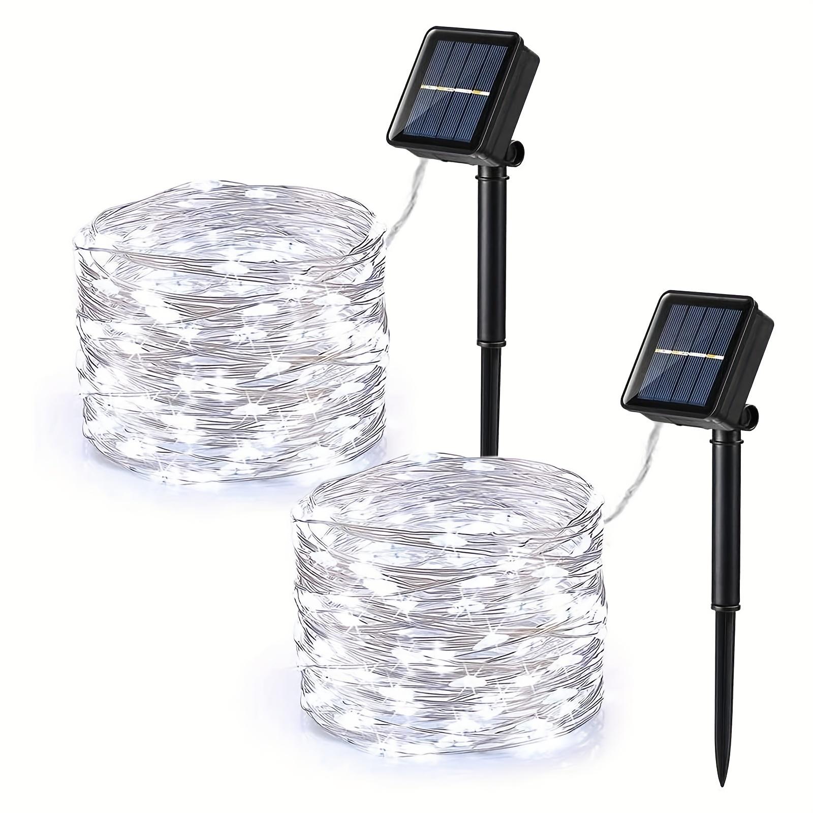 

2 упаковки солнечных медных проволочных ламп, оранжевые и фиолетовые огни на Хэллоуин, 12 м 100 светодиодов, всего 200 светодиодов для украшения вечеринки на Хэллоуин своими руками