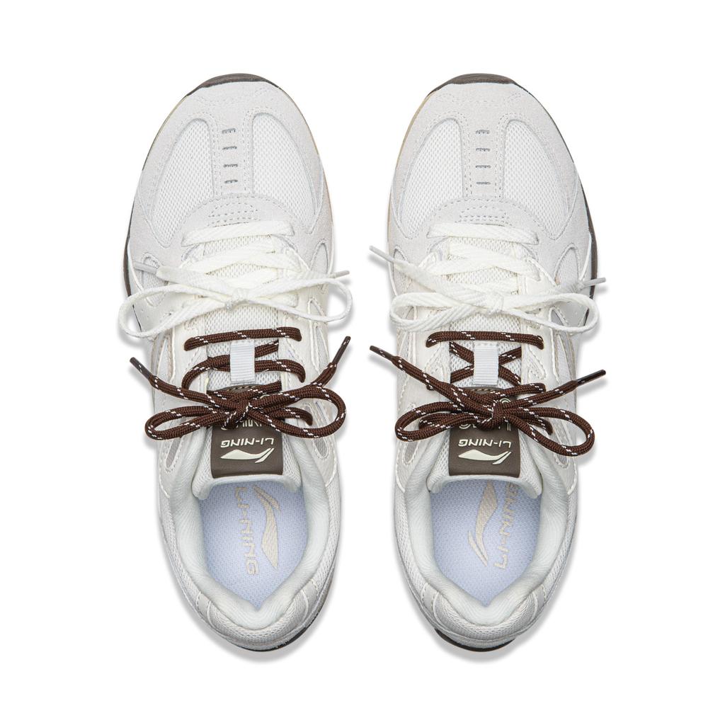Li Ning Film Retro Slip Resistant, Abrasion Resistant, Lightweight Low Top Casual Shoes Women's Mist White AGLV204-11