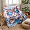 Girly Fantasy Cat Theme blanket Lightweight Warm Flannel Blanket Decorative Throw Blanket for Home Decoration
