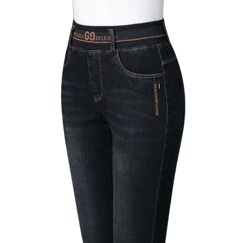 

Женские зимние джинсы стрейч с плюшевой подкладкой, с высокой талией, толстые теплые джинсовые брюки, мамины джинсы-карандаш 26