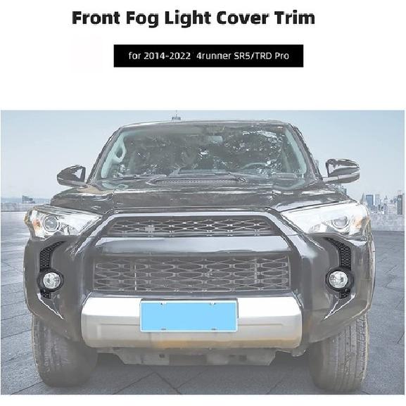 Black Front Fog Light Cover Trim Replacement Frame For 4runner SR5/TRD Pro 2014+