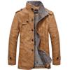 New  Men's Leather Suit Jacket Slim Plus Fleece Coat Fashion Mid-long PU Leather Jacket Streetwear Men Casual Warm Outerwear