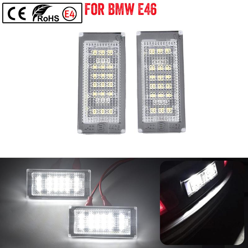 2 Pieces 12V 6000K Car Led Number Licence Plate Light Facelift Fit For BMW 3 Series 325i 328i 318 320 E46 2D M3