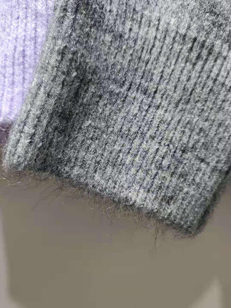 2024 Damski Sweter Dzianinowy z Długim Rękawem i Okrągłym Dekoltem w Dużych Rozmiarach