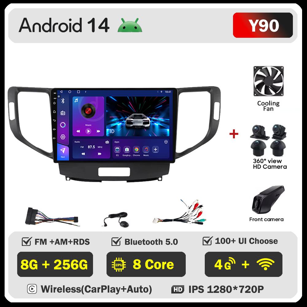 For Honda Spirior Accord 8 Acura TSX 2008 2009 2010 2011 2012 Carplay Android Auto Radio Intelligent System GPS Navigation Wifi