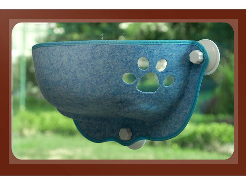 Abnehmbare Saugnapf-Katzenhängematte mit Glas-Mondsichel-Design zum Sonnenbaden