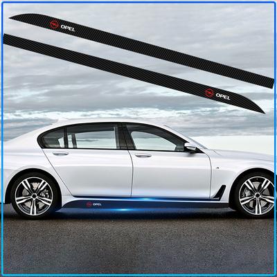 2PCS Carbon Car Door Side Skirt Sill Stripe Sticker Anti-scratch Refit Sticker For Astra H G J Insignia Mokka Zafira Corsa Vectra B C D