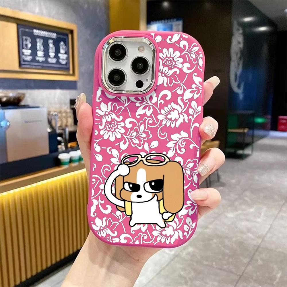 Phone Case: 2D Flat Design Suitable for iPhone 18 17 16 15 14 13 Pro Protective Case, Couple Style, Little Dog Wearing Glasses, Christmas and Hallowee