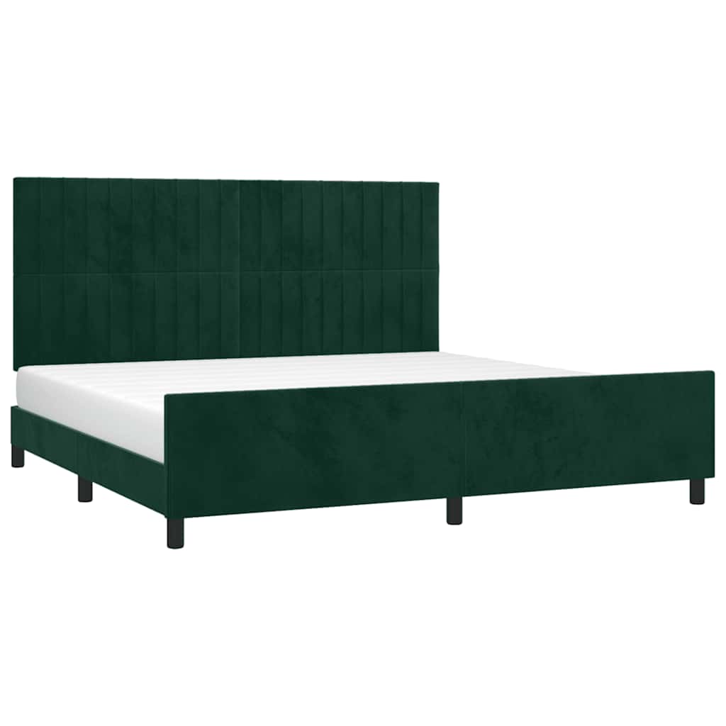 Bed Frame without Mattress Dark Green 200x200 cm Velvet