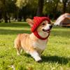Red Wool Knit Dog Beanie with Ear Flaps Dog Warm Winter Hat Soft Knitted Pet Cap Cute Winter Hats for Cold Weather Outdoor