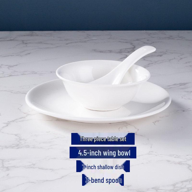 Thickened Ceramic Bowls for Rice, Breakfast, Soup, Noodles - Pure White