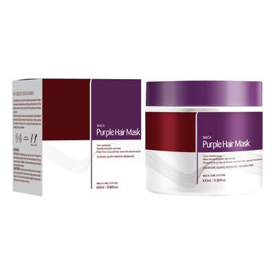 Collagen Hair Mask Purple Hair Mask Hair Care Deep Smoothing Hair Mask Suitable For All Types Of Dry And Damaged Hair100ML