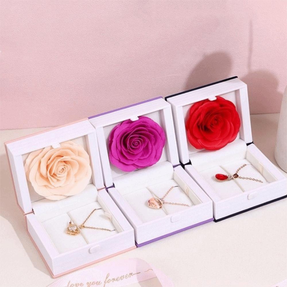 Plastic Jewelry Display Case Romantic Ring Gift Box Creative Book Shape Ring Box  Valentine's Day