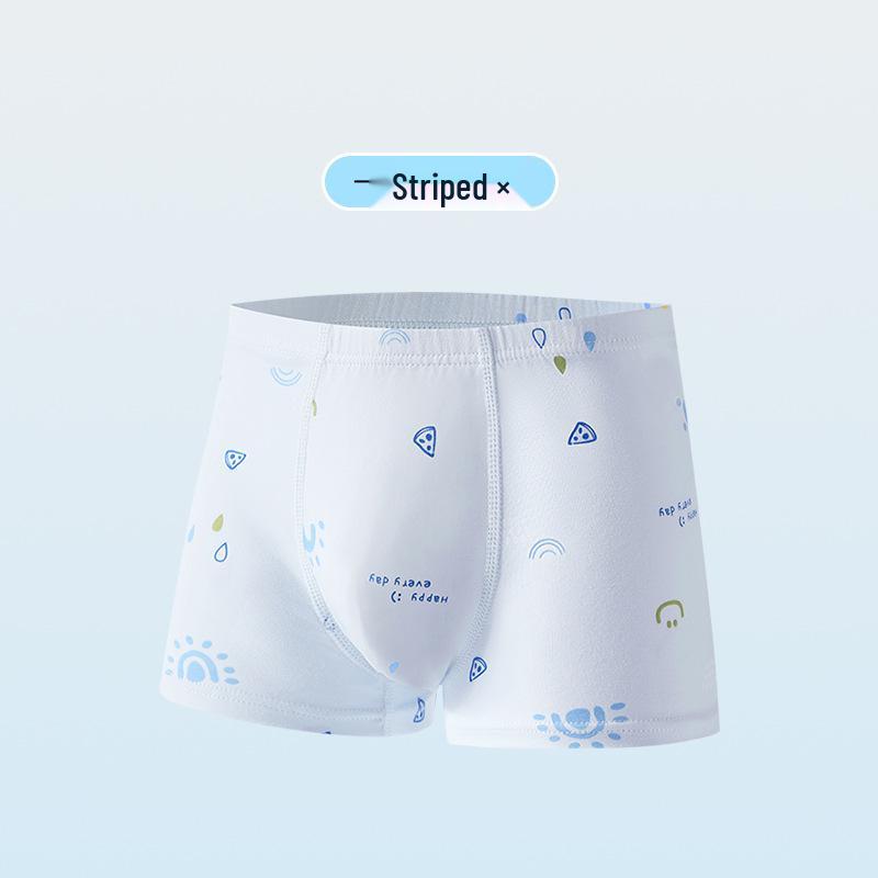 High Elastic Breathable Antibacterial Boys' Cotton Boxer Briefs – Pure Cotton Crotch, Age 10A