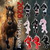 2026 Year of the Horse Mascot High-Cool Black Horse Plush Keychain Bag Charm Stuffed Animal Pendant Premium Decorative