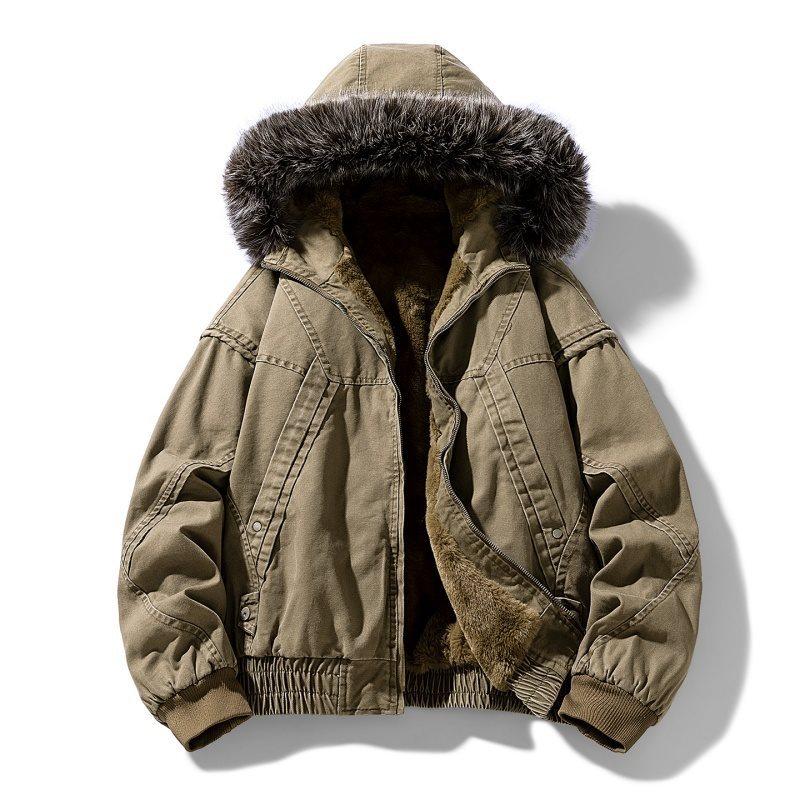 Winter Herren Fleece Mantel Hip-Hop Casual Parka Mantel Herren Damen Streetwear Herren Baumwollmantel Dick Plus Samt Jacke