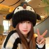 Japanese Cute Little Penguin Plush Hat Female Thickened Warm Ear Protection Versatile Face Small Knitted Pullover Hat