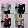 Knit Sweater For Women Thick Long Sleeve Crew Neck Casual Fall Office Wear
