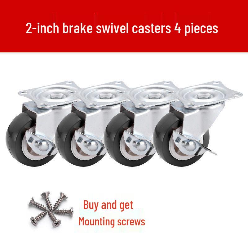 1-3 Inch Silent Swivel Caster Wheels with Brakes for Furniture and Trolleys