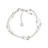 Three Layer Silver Round Bead Bracelet Women Minimalist Luxury Fashion Jewelry