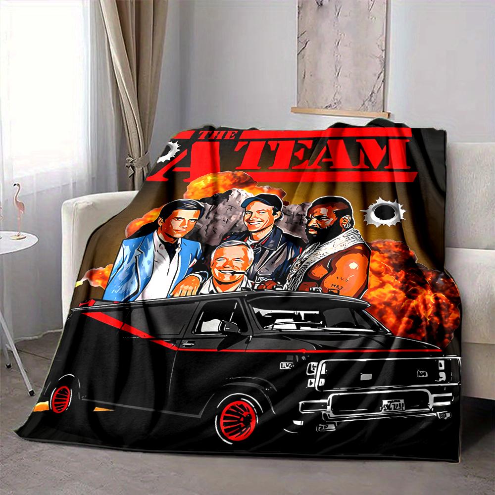 1Pc Ateam Van Adventure Blanket Soft And Comfortable Casual Warm Camping Travel Christmas Halloween Xmas Gift M92428