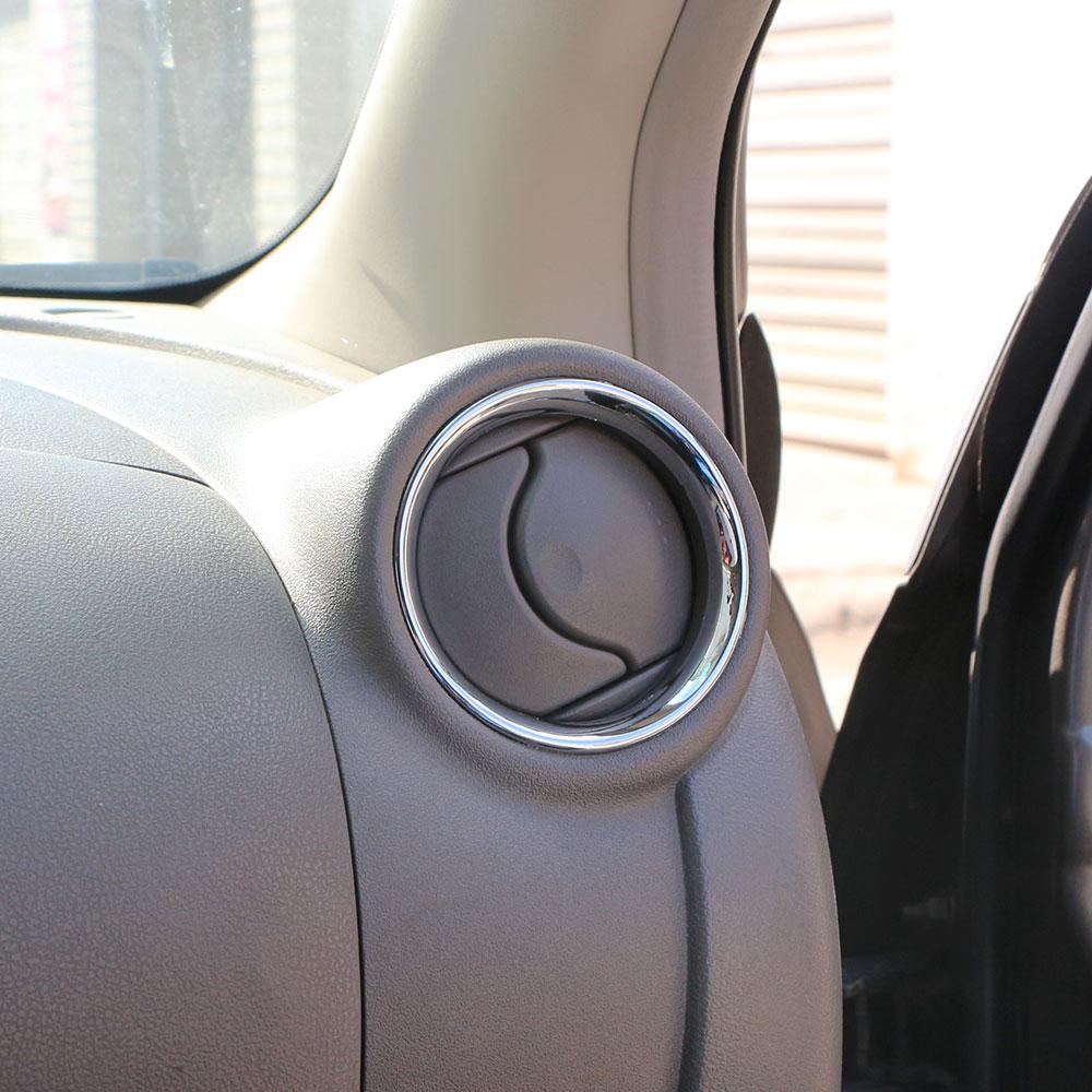 2/4pcs For Nissan Micra March K13 Versa Sunny Almera Latio 2011-2017 AC Air Vent Ring Cover Trim ABS Chrome Car Styling Frame