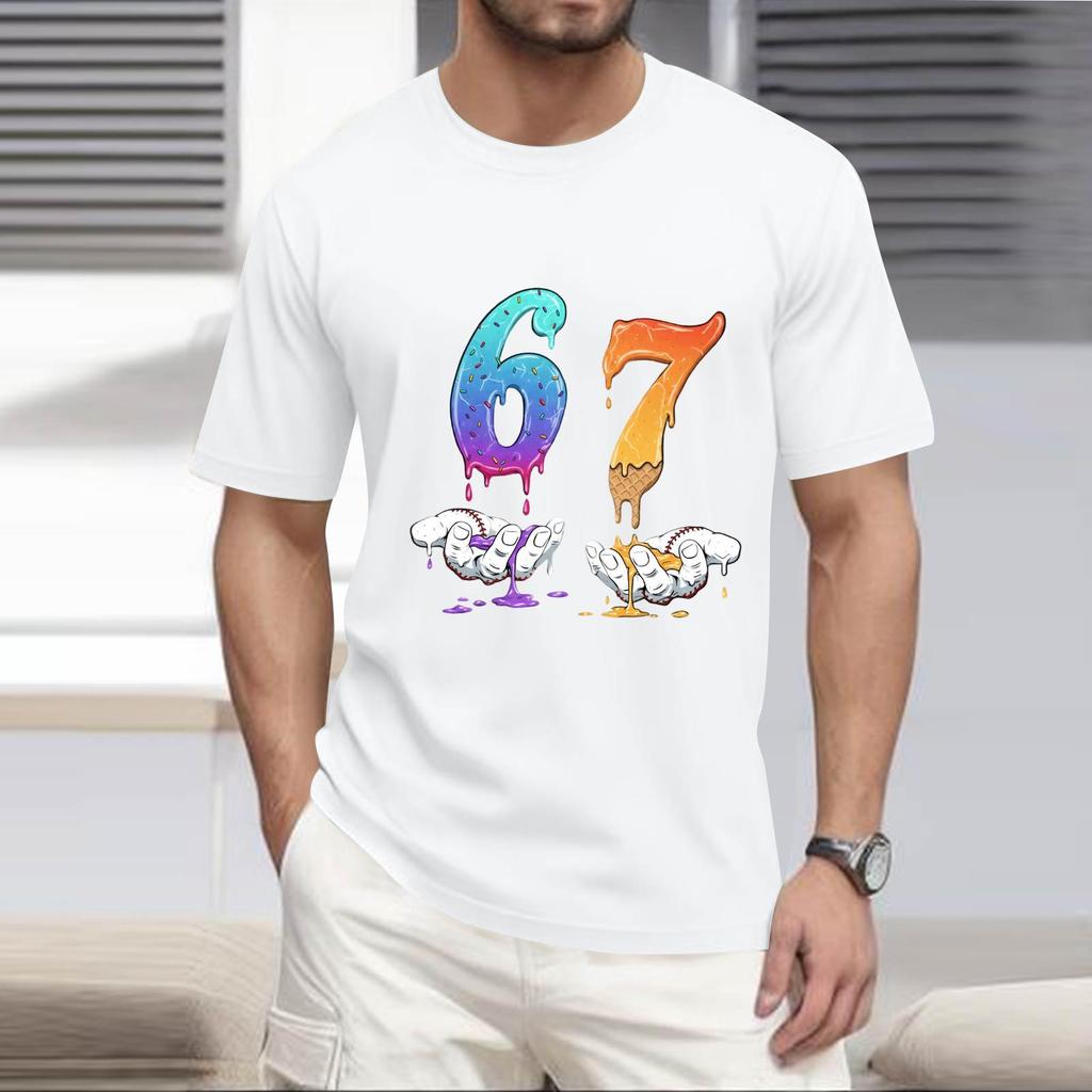 Men'S Fashionable T-Shirt, Street Casual Short Sleeved Clothing