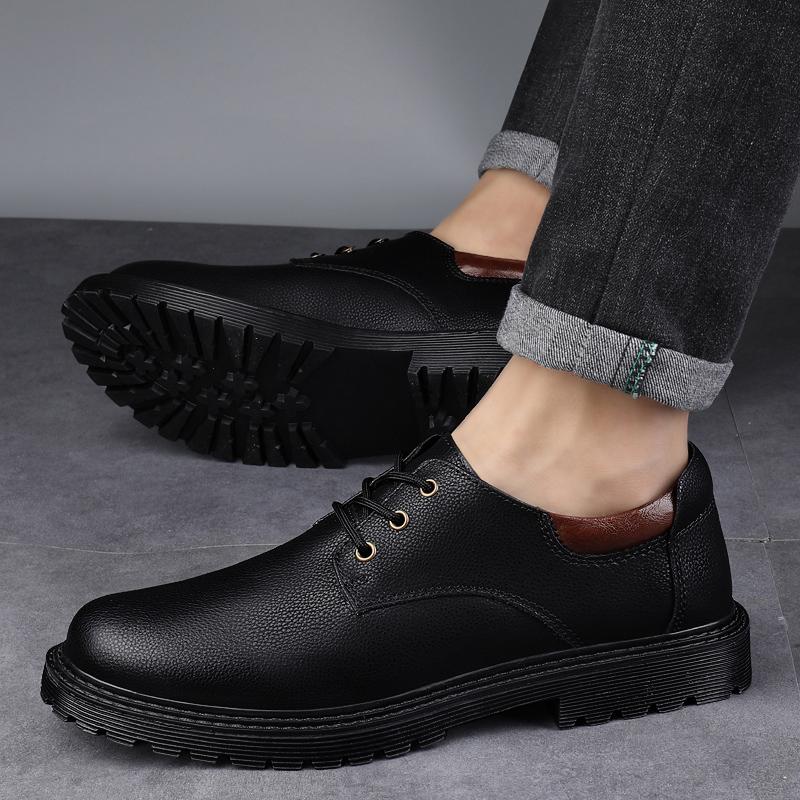 New Autumn Elegant Mens Classic Wedding Dress Formal Shoes Office Lace Up Men's Business Casual Black Flats Comfortable Loafers