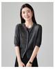 Round neck single breasted hollow knitted sweater for women in spring 2026, fashionable and versatile, slimming casual top